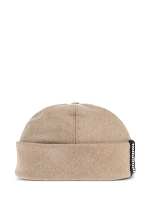 Moschino logo-patch beanie - Neutrals