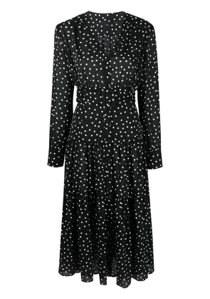 PINKO polka-dot-print belted midi dress - Black