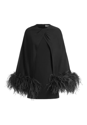 16Arlington feather trim mini dress - Black