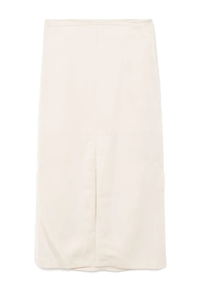Recto long front-slit skirt - Neutrals