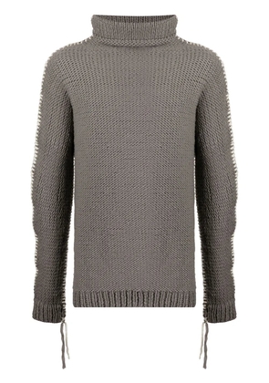 Boris Bidjan Saberi whipstitch-detail merino jumper - Grey