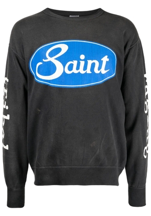 SAINT MXXXXXX logo-print cotton sweatshirt - Grey