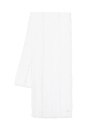 Le Tricot Perugia lurex-detail scarf - White