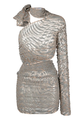 Mugler Star Mesh one-shoulder dress - Neutrals