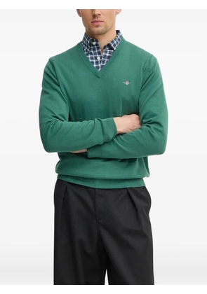 Gant v-neck logo sweater - Green