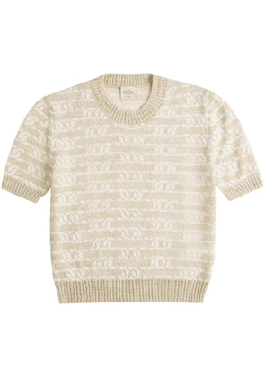 Tod's chain-motif knitted top - Neutrals