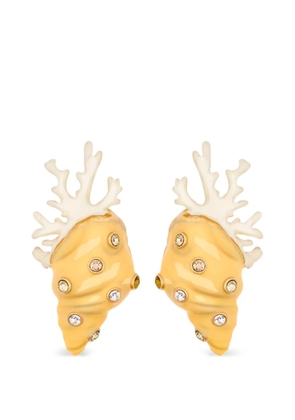 Oscar de la Renta embellished coral earrings - Gold