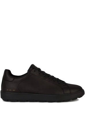 Geox Spherica leather lace-up sneakers - Black