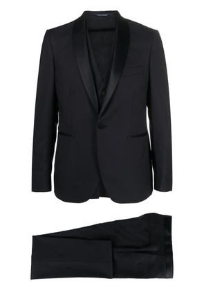 Tagliatore single-breasted virgin wool-silk suit - Blue