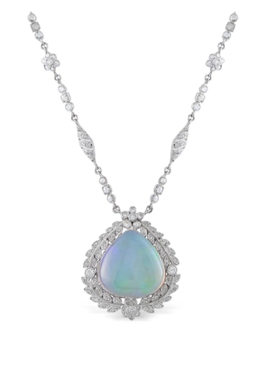 LB Exclusive diamond and opal pendant necklace - Silver