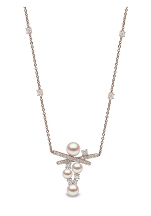 Yoko London 18kt rose gold Akoya pearl and diamond necklace - Pink