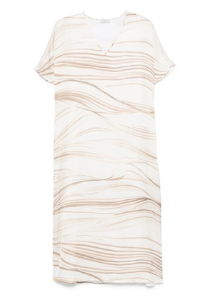 Peserico striped midi dress - White