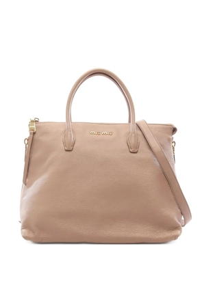 Miu Miu Pre-Owned 2000s Madras leather tote bag - Neutrals