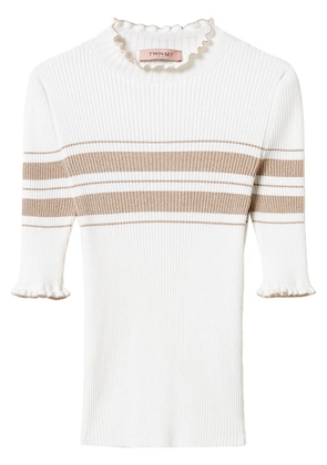 TWINSET rib-knit striped top - White