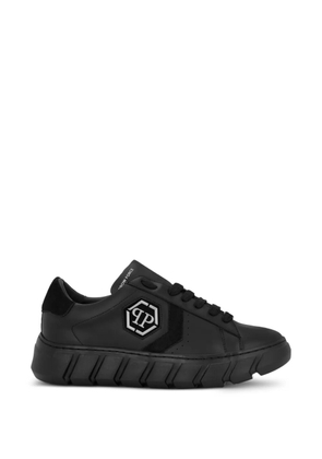 Philipp Plein lace-up leather sneakers - Black