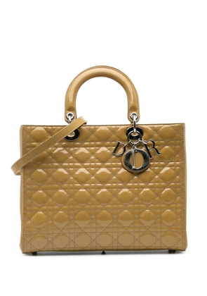 Christian Dior Pre-Owned 2012 Large Patent Cannage Lady Dior satchel - Yellow
