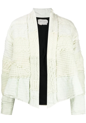 Greg Lauren patchwork-knit wool jacket - Green