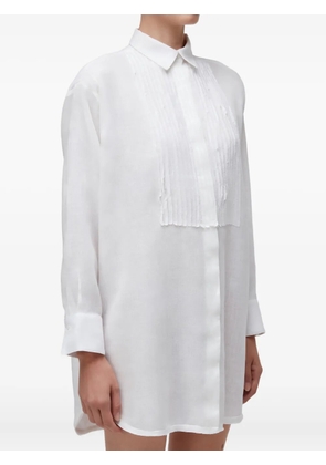 Osklen pleated-shirt mini dress - White