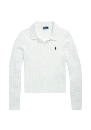 Polo Ralph Lauren cable-knit collared cardigan - White