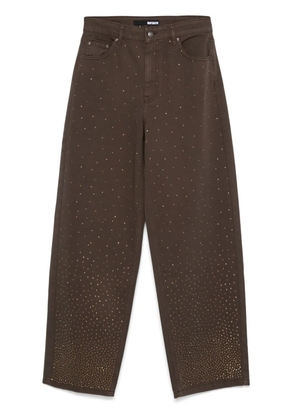 ROTATE BIRGER CHRISTENSEN rhinestone-embellished wide-leg jeans - Brown