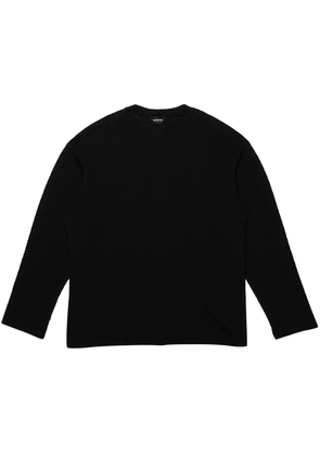Mainless waffle-knit T-shirt - Black