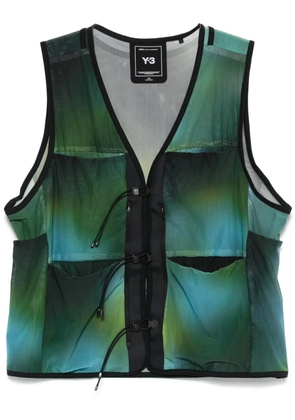 Y-3 all-over print mesh vest - Green