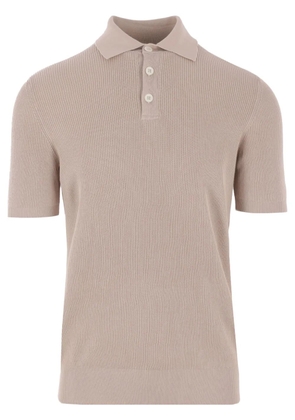 Brunello Cucinelli ribbed-knit polo shirt - Neutrals