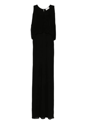 Saint Laurent Pre-Owned jersey draped long dress - Black