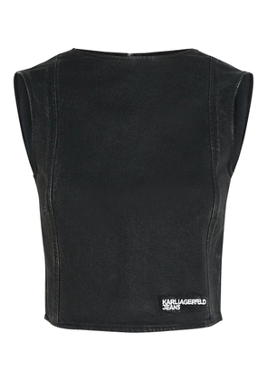 Karl Lagerfeld Jeans coated denim blouse - Black