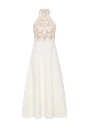 Rebecca Vallance lace halter parrish midi dress - White