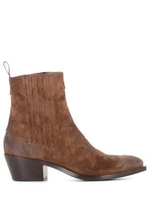 Sartore suede cowboy boots - Brown