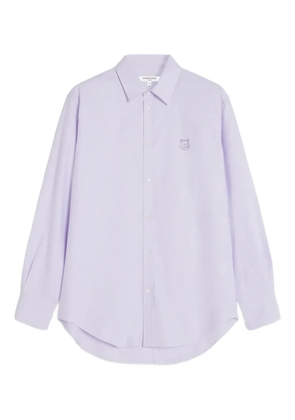 Maison Kitsuné embroidered-logo cotton shirt - Neutrals