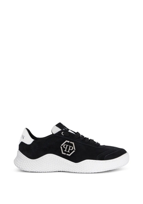Philipp Plein hexagon-logo suede sneakers - Black