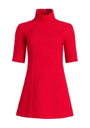 Patou high-neck tweed dress - Red