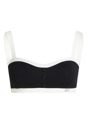 Karl Lagerfeld contrasting-trim bikini top - Black