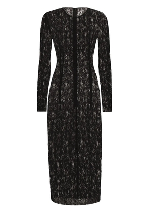 Dolce & Gabbana floral-lace midi dress - Black