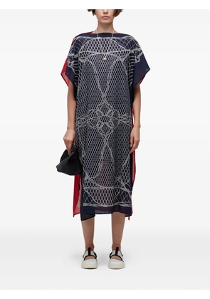 Osklen scarf-knot print dress - Blue