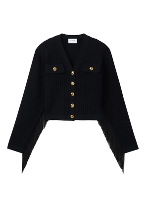St. John fringe-detail ribbed knit jacket - Black