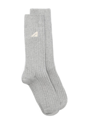 Autry logo-embroidered socks - Grey