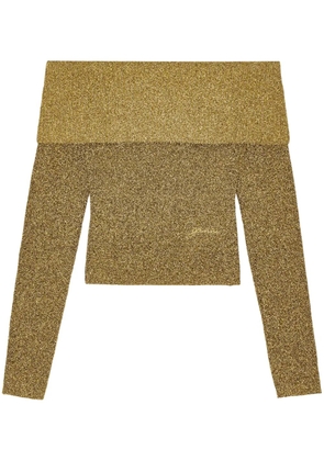 GANNI off shoulder blouse - Gold