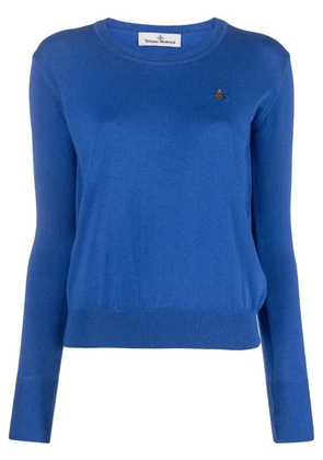 Vivienne Westwood Orb-embroidered cotton-cashmere jumper - Blue