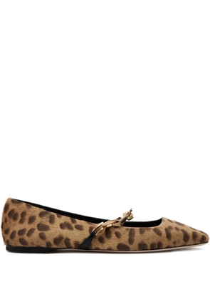 Jimmy Choo Tilda leopard-print ballet flats - Brown