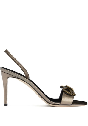 Giuseppe Zanotti Zari bow-embellished slingback sandals - Silver