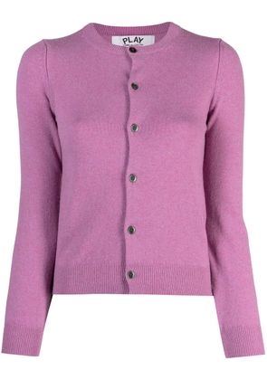 Comme Des Garçons Play heart-patch knitted wool cardigan - Purple