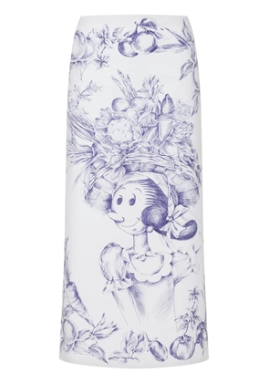 Moschino graphic-print midi skirt - White