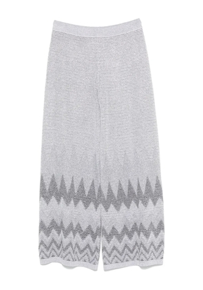 D.Exterior chevron-knit trousers - Grey
