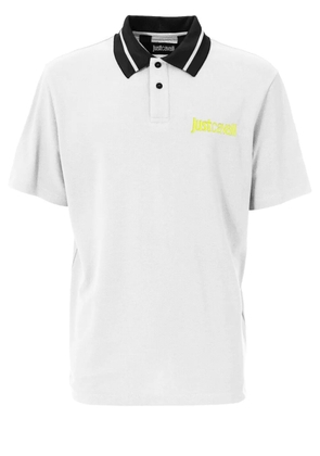 Just Cavalli logo-embroidered polo shirt - White