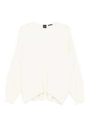 BOSS v-neck sweater - White
