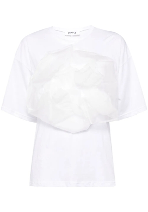Enföld floral-appliqué T-shirt - White