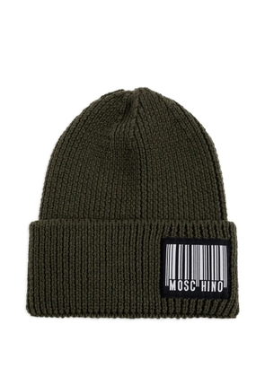 Moschino barcode-detail beanie - Green